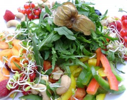 Bunter Salat mit Früchten