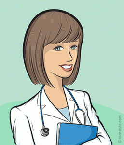 zeichnung einer Ärztin