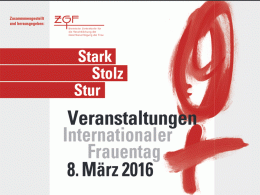 "Stark- Stolz - Stur", Deckblatt des Flyers, rot/schwarz