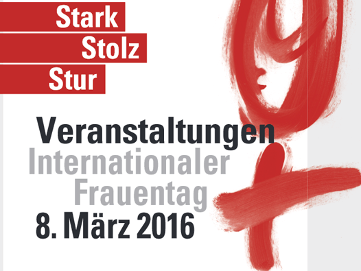 "Stark- Stolz - Stur" Deckblatt des Flyers, rot/schwarz