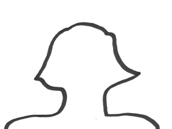 Umriss eines Kopfes mit schwarzer Linie auf weißem Grund