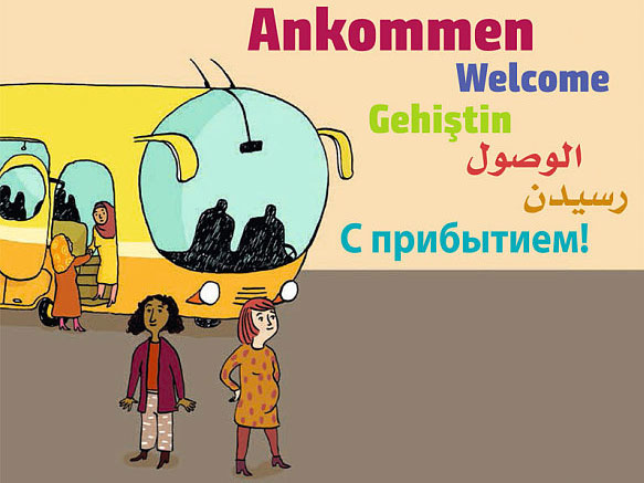 Titelseite der Infobroschüre für geflüchtete Frauen der ZGF