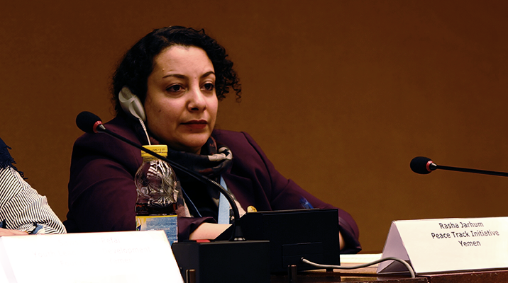 die jemenitische Menschenrechtsaktivistin Rasha Jarhum vor dem UN-Sicherheitsrat