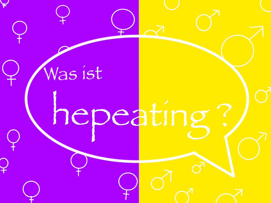 Sprechblase mit dem Wort hepeating