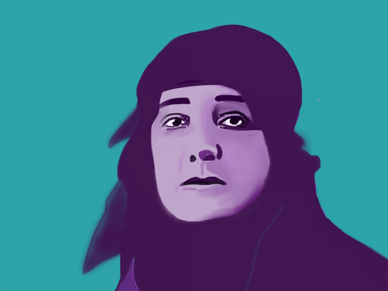 Illustration von Huda Shaʿrawi, ägyptische Frauenrechtlerin und Gründerin der Ägyptischen Feministischen Union.