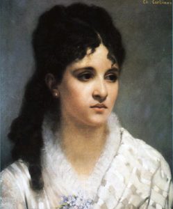 Portrait einer Frau mit langen dunklen Haaren