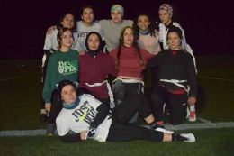 A women's sports team in a group photo