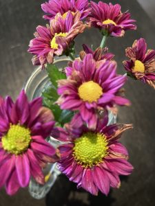 Blumen in einer Vase, leicht verwelkt