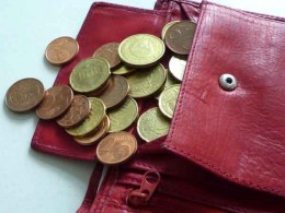 Portemonnaie mit Münzen